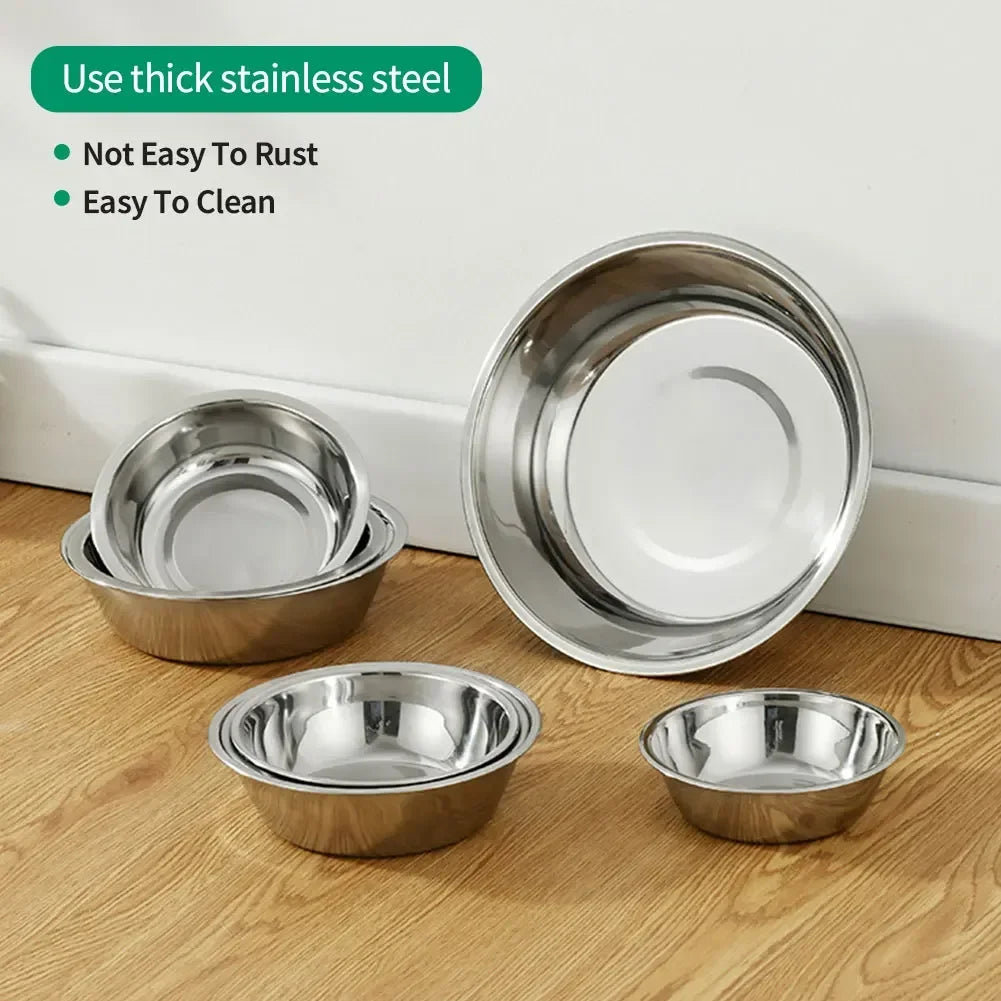 Durable Cheap Metal Feeding Bowl Large Capacity Stainless Steel Pet Dog Bowl Cat and Dog Food Drinking Bowl
