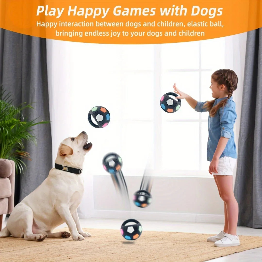 Dog Toys Soccer Ball with Handle Outside Squeaky Floating for Tug of War Dog Tug Toy for Small Mudiem Large Breed Playing Gifts