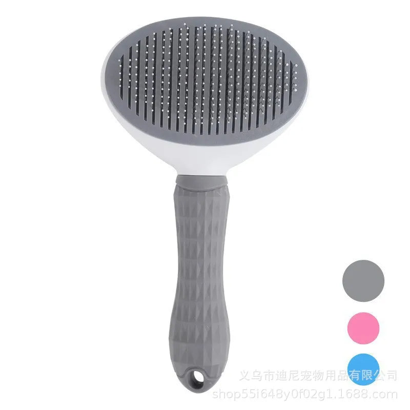 Pet Self-Cleaning Slicker Brush, One-Click Hair Removal Comb for Cats & Dogs, Grooming Shedding Tool
