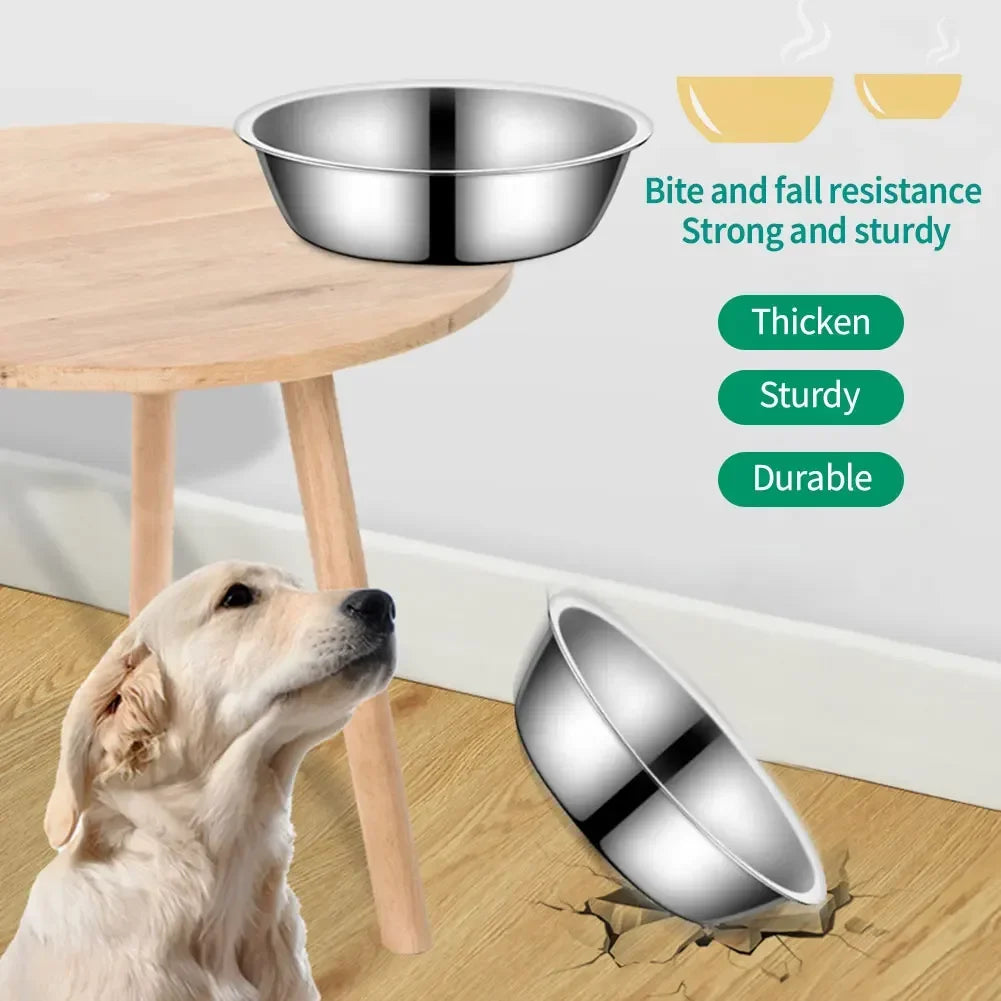 Durable Cheap Metal Feeding Bowl Large Capacity Stainless Steel Pet Dog Bowl Cat and Dog Food Drinking Bowl