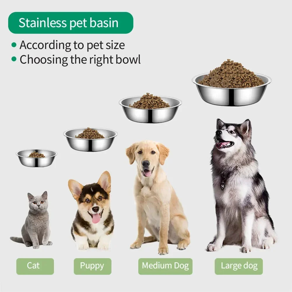 Durable Cheap Metal Feeding Bowl Large Capacity Stainless Steel Pet Dog Bowl Cat and Dog Food Drinking Bowl