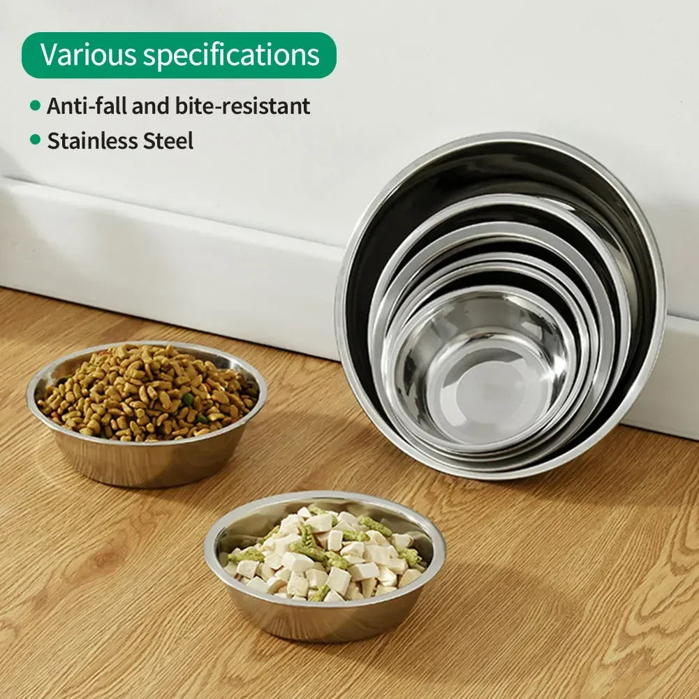 Durable Cheap Metal Feeding Bowl Large Capacity Stainless Steel Pet Dog Bowl Cat and Dog Food Drinking Bowl