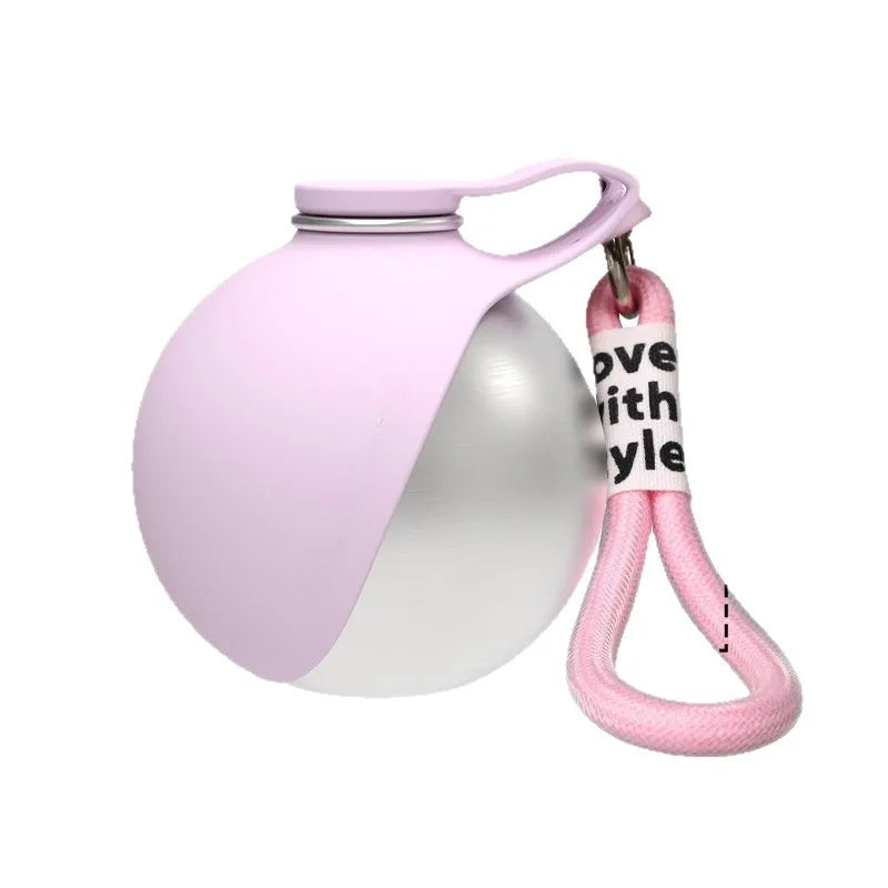 Pet Travel Water Cup Spherical Outlet Design Water Dispenser for Dogs Cats No Leak Foldable Portable Walking Drinking Feeder