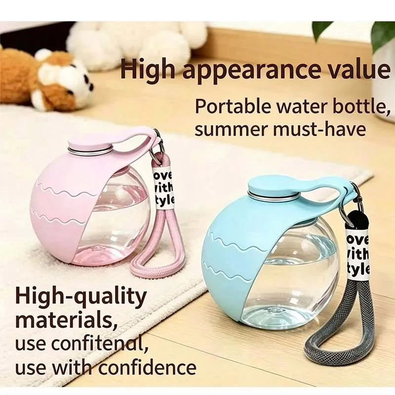 Pet Travel Water Cup Spherical Outlet Design Water Dispenser for Dogs Cats No Leak Foldable Portable Walking Drinking Feeder