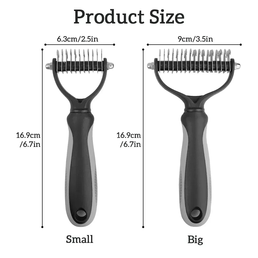 Double Sided Stainless Steel Pet Grooming Brush Dog Cat Hair Remover Comb Tangle Removal Pet Supplies